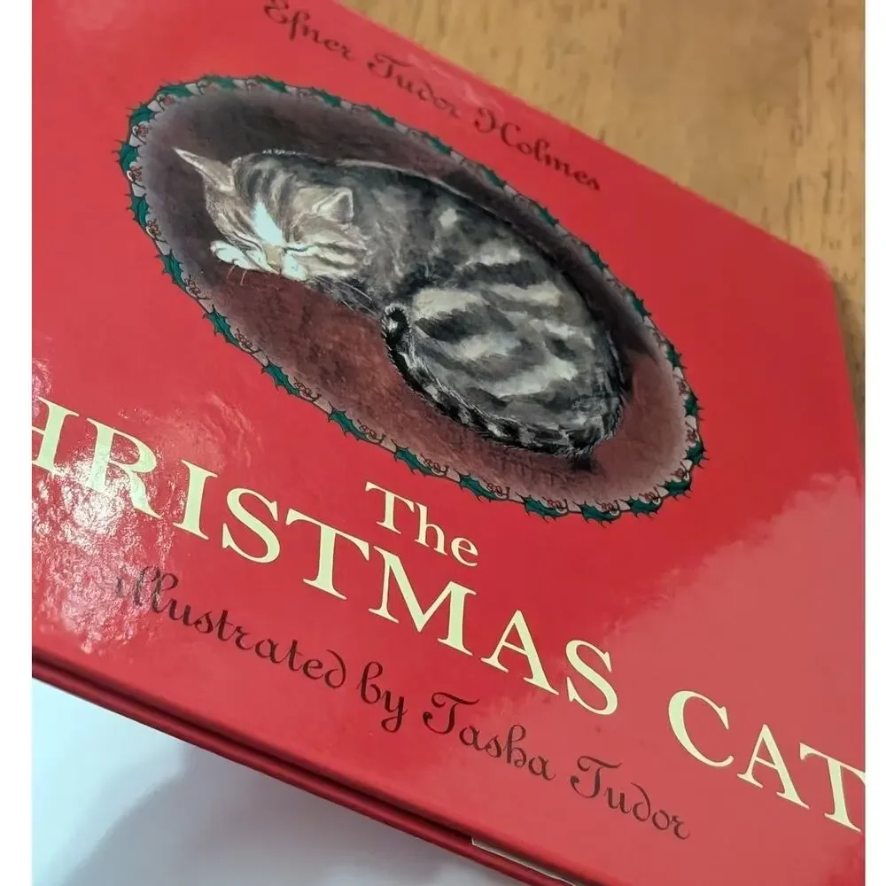 CHRISTMAS CAT 1976 Tudor Holmes Hardcover with Dust Jacket